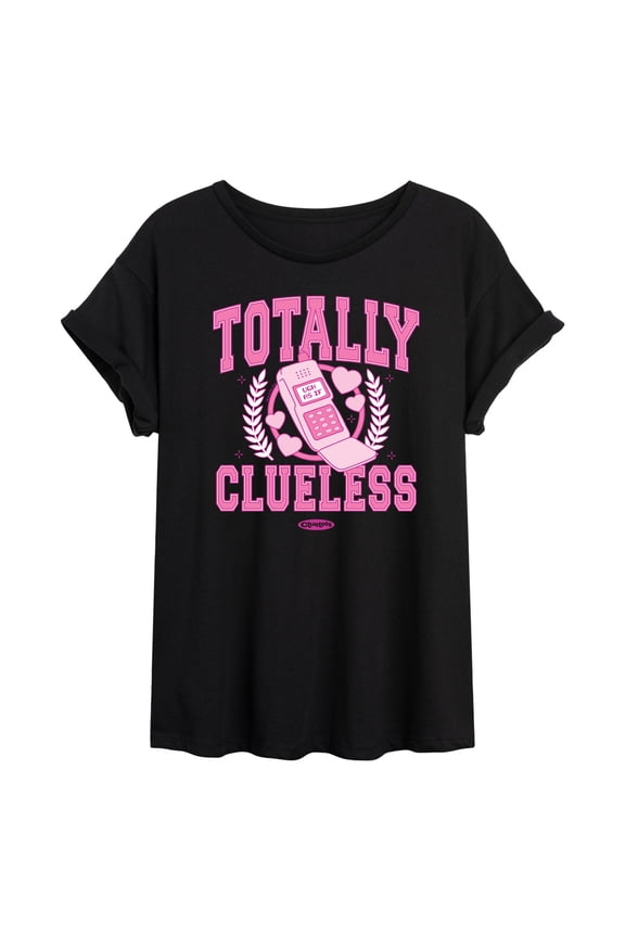 - Totally Clueless - Juniors Oversized Graphic T-Shirt