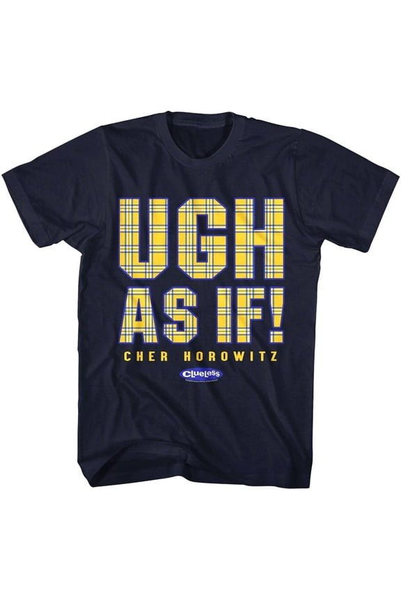 Clueless Ugh As If Men's T Shirt (Navy, Adult3XL)