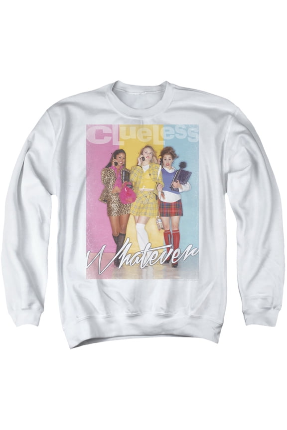 Clueless Whatever Adult Crewneck Sweatshirt White