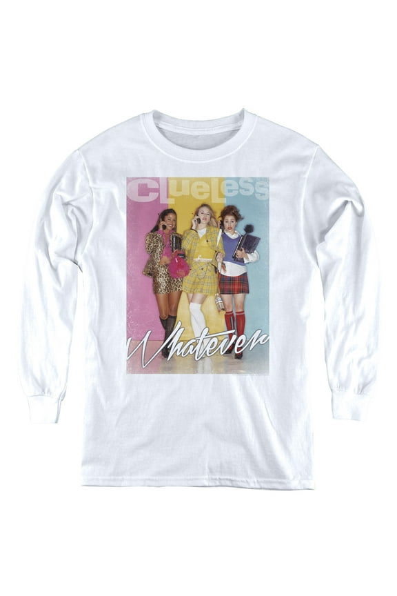 Clueless Whatever Youth Long Sleeve T-Shirt White