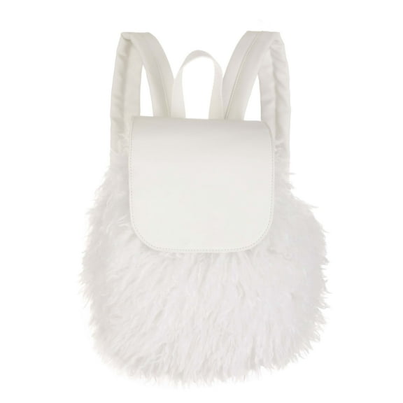 Clueless White Fuzzy Backpack