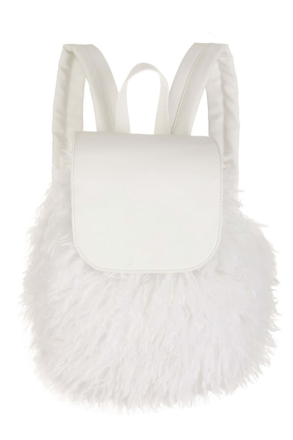 Clueless White Fuzzy Backpack