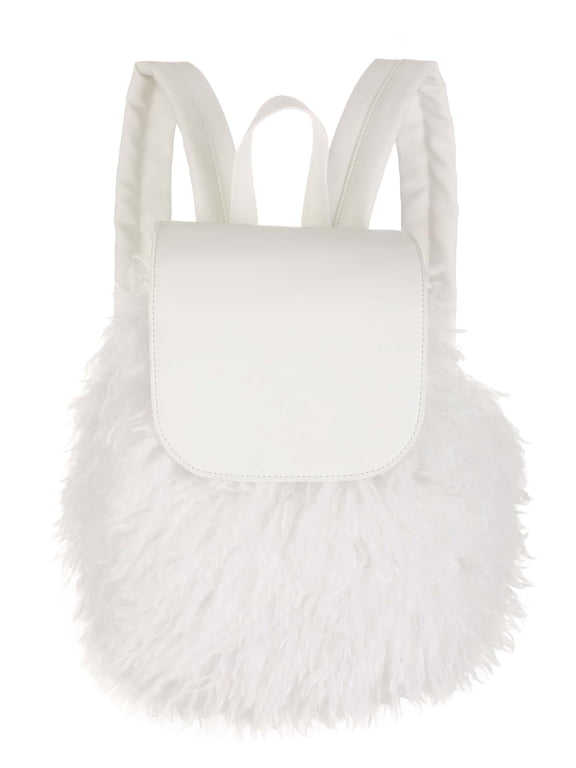 Clueless White Fuzzy Backpack