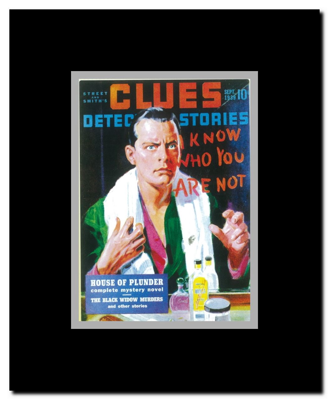 Clues Detective Stories (Pulp) Framed Movie Poster