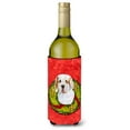 thumbnail image 1 of Clumber Spaniel Cristmas Wreath Wine Bottle Hugger, 1 of 1
