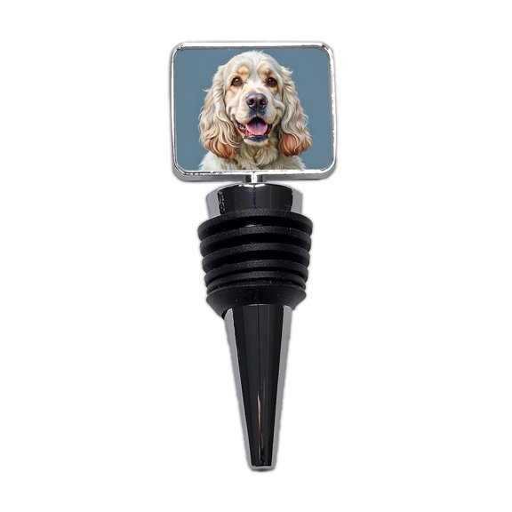 Clumber Spaniel Dog Illustration Wine Bottle Stopper Cap Plug