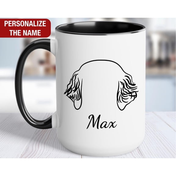 Clumber Spaniel Ears Outline Mug Clumber Spaniel Personalized Cup Clumber Spaniel Mug Clum