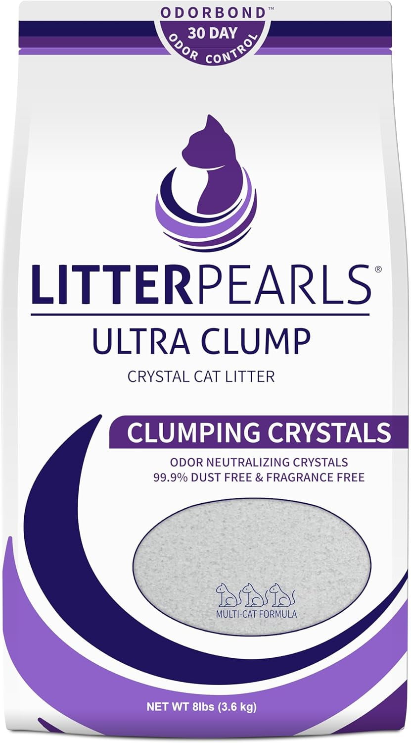 Clump Unscented Crystal Clumping Cat Litter with Odorbond, 8 Pounds
