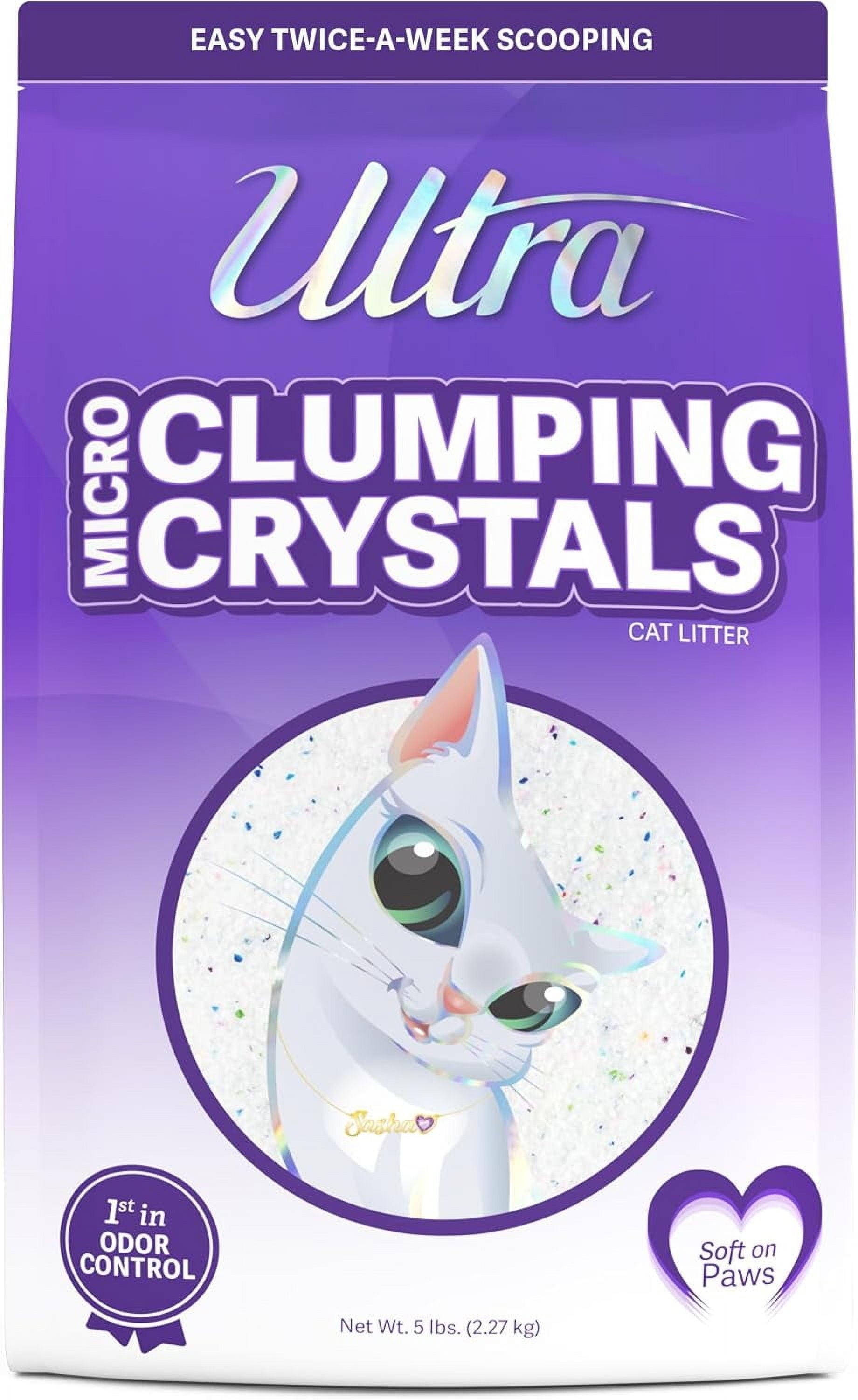 Clumping Micro Crystals Cat Litter - Dust Free, Soft on Paws, Fragrance Free - 5 Lbs.