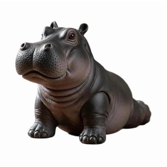 Clumsy Hippo Figurine, Yoga Master Hippo Statue for Desk Shelf Yoga Space, Mini Hippopotamus Car Dashboard Figurines Set for Home Office Car (E)