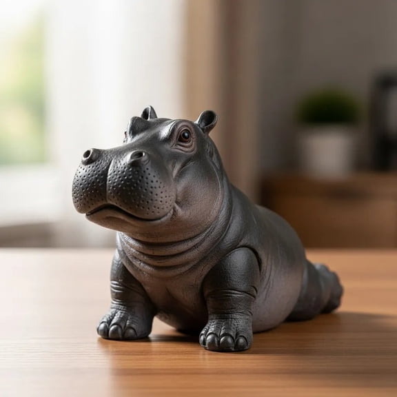 Clumsy Yoga Hippo Resin Figurine, Hippo Figurine Yoga Statue Gifts for Lovers Women Mother's Day Knick Knacks Shelf Office Home Decor Zen Room Decoration Desk Accessories