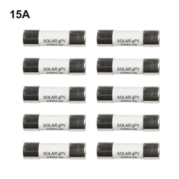 Clupup 10PCS PV Fuse DC 1000V 10x38mm Fuses High Voltage Fuse Tube Flash Fine Fuse 15A
