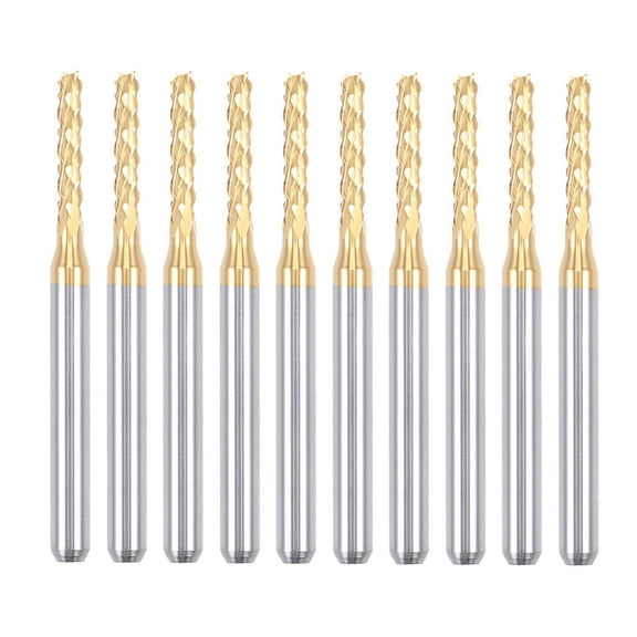 Clupup 10pcs 2mm Titanium Coat Carbide End Mill Engraving Milling Cutter CNC Router Bit