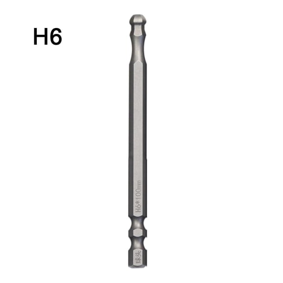 Clupup 1pc 100mm Long Ball End Hex Screwdriver Bit Metric Hex Bit Magnetic Batch Head High Hardness Hexagon Socket Screwdriver Bit