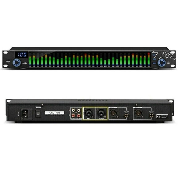 Clupup 31-band Stereo Graphic Digital Equalizer Music Spectrum Analyzer for Home / KTV