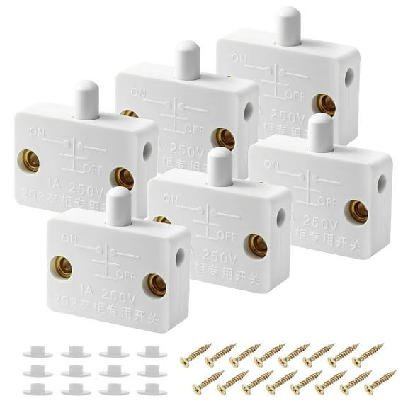 Clupup 6-Pack Door LED Switch for Closet Light Normally Closed Cabinet Light Switch