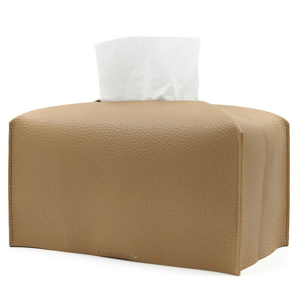 Clupup Leather Tissue Box Cover Holder Square Tissues Case Roll