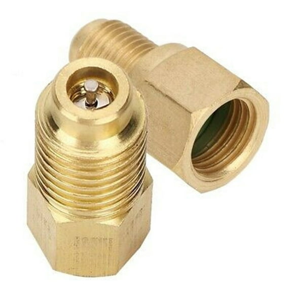 Clupup Removable R1234yf Adapter Solid Brass With Spool 1/2 ACME LH 1/4 SAE
