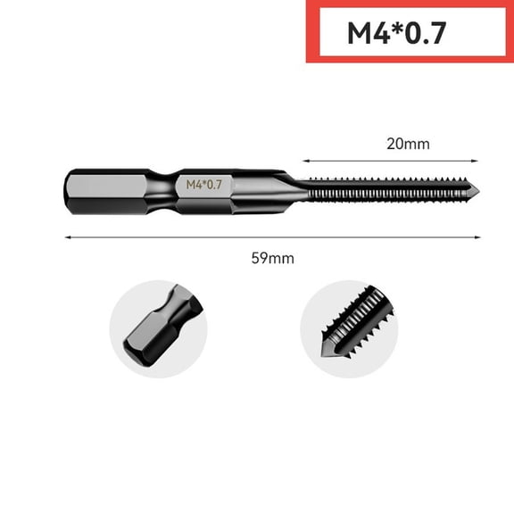 Clupup Tap Drill Bit Hex Shank HSS Threaded Bit Screw Machine Compound Tap 2.5-12mm
