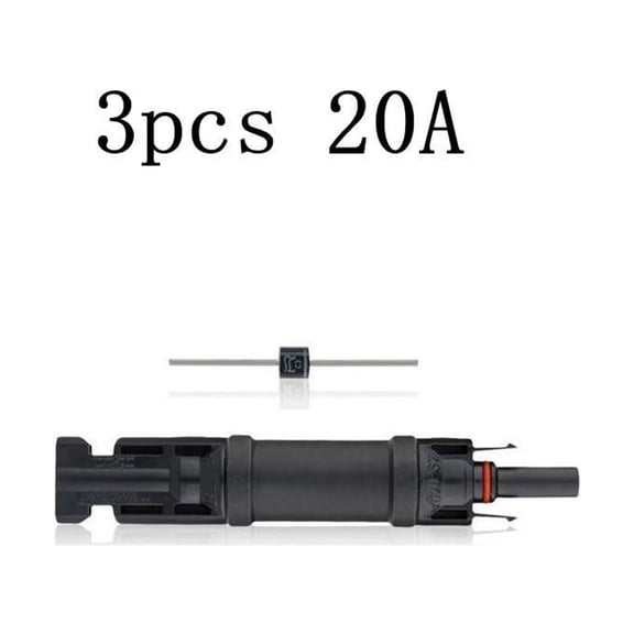 Clupup Waterproof 3PCS Solar Panel Cable Blocking Diode Waterproof Connector 10A Male/Female Plug/Socket Rated Voltage 1000V