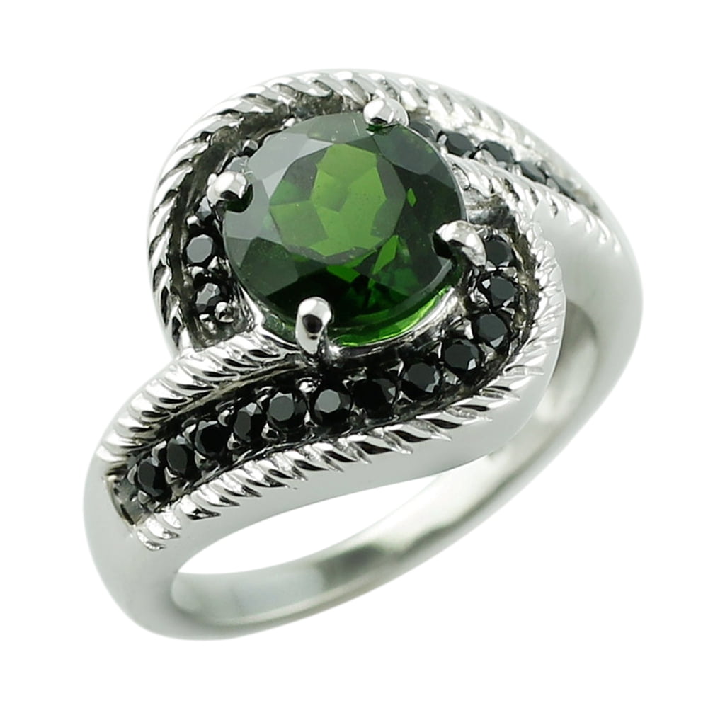 Platinum Jewelry by Ralf Griwatz 2.01ctw Chrome Diopside & Diamond Ring