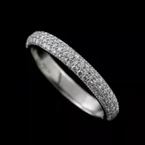 Cluster 2Ct Round Cut Simulated Diamond Half Eternity Wedding Band Women's Ring 14k White Gold Plated 925 Sterling Silver