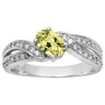 thumbnail image 1 of Cluster 6X4 MM Oval Natural Lemon Quartz 925 Sterling Silver Mother's Day Gift Ring, 1 of 2