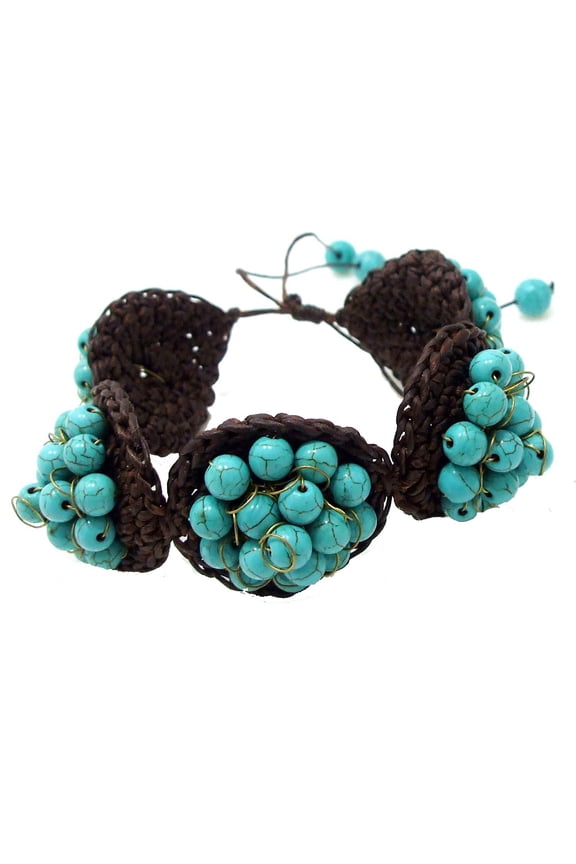 Cluster Bubbles Turquoise Stone Handmade Bracelet