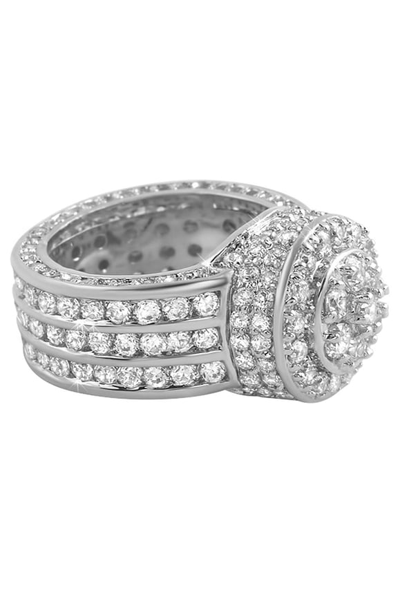 Cluster Custom CZ Hip Hop Bling Bling Ring (10)