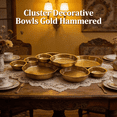 thumbnail image 1 of Cluster Decorative Bowls Gold Hammered, Clusters Decorative Elegant Snack Tray for Olives, Serving Bowl Cluster,Chip & Dip, Nuts, Appetizers & Entertaining Strong Brass & Enamel Home Decor Gifts, 1 of 8