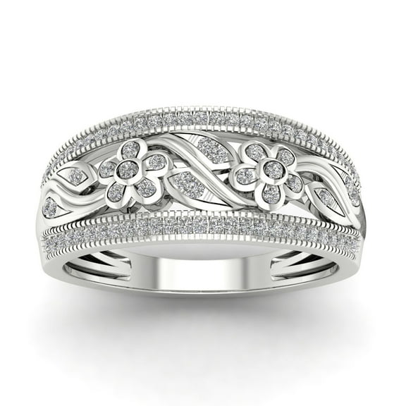 Cluster Design Half Eternity Diamond Band Ring 2.2 Ct Diamond 14K White Gold Over