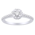 thumbnail image 1 of AFFY Cluster Engagement Wedding Ring In 14k White Gold With 1 CT White Natural Diamond With RING Size-9.5, 1 of 1