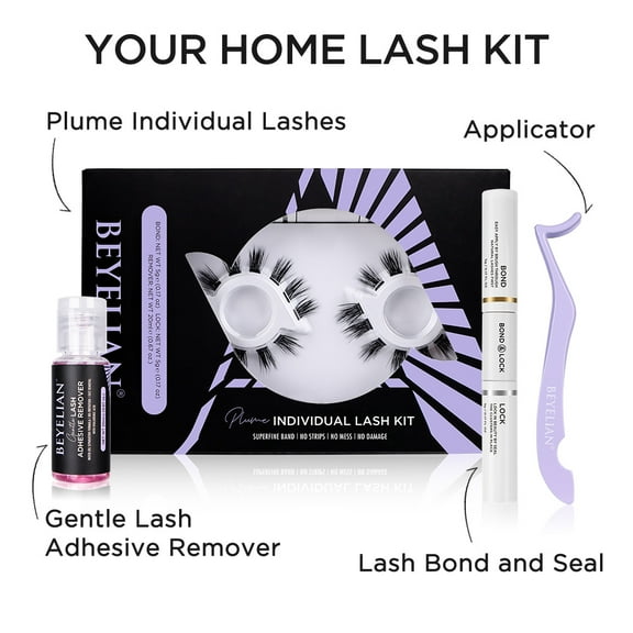 Cluster Eyelashes Bunches Kits Waterproof No Irritation Lash Bond Seal Lash Remover and Eyelash Applicator DIY Anime Volume Segmented Lashes Sets 804 MIX