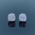 thumbnail image 1 of Cluster Halo Stud Earrings 14K White Gold Plated Round Cut Diamond, 1 of 3
