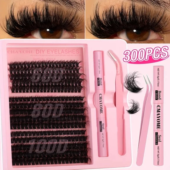 Cluster Lashes Kit  eyelashes  DIY segmented D-curled false eyelashes thick curling self-grafting eyelashes set