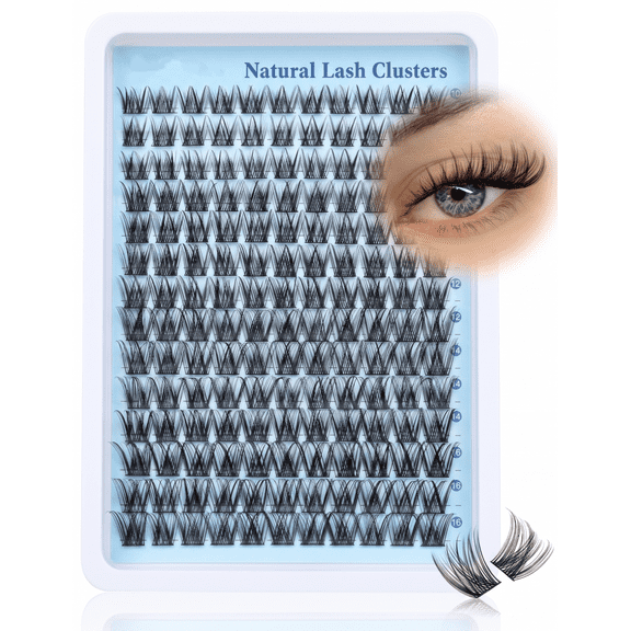 Cluster Lashes Wispy Natural Eyelash Clusters DIY Lash Extension C-curly Cluster Eyelash Extension 10-16MM Individual Lashes Thin Lash Band by