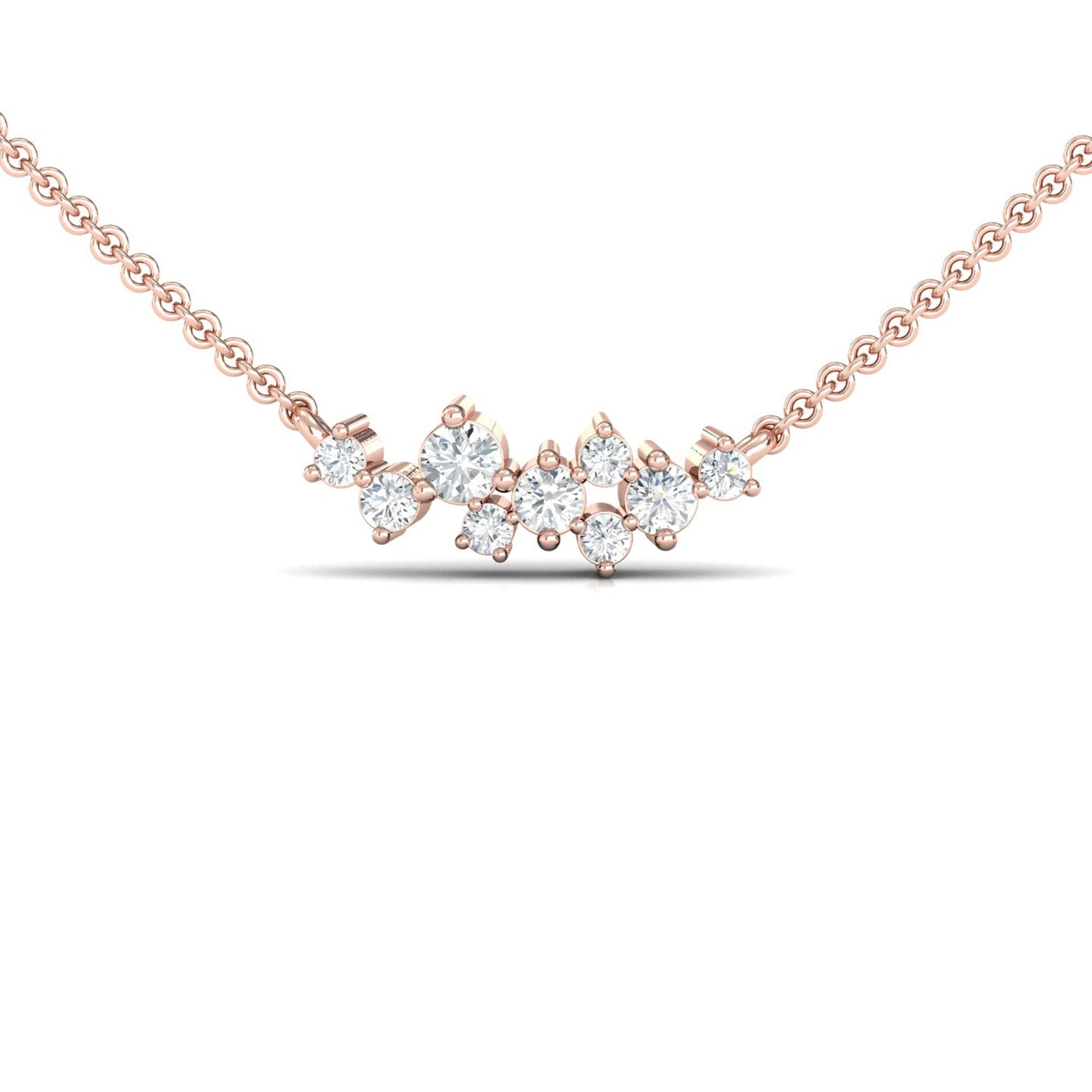 Cluster Necklace Minimalist Diamond Necklace Birthday Gift 14k Gold Necklace Walmart