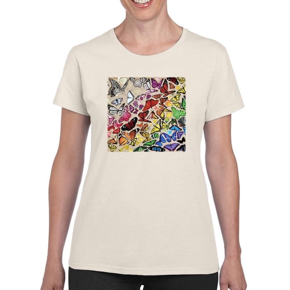 Cluster Of Butterflies T-Shirt Women -Anthony Chirstou Designs, Female 3X-Large