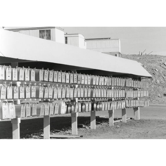 Cluster Of Mail Boxes At A Mobile Home Park In Rock Springs History (24 x 18)