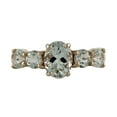thumbnail image 1 of Cluster Ring! 2.32 Ctw Aquamarine Gemstone 925 Sterling Silver Rose Gold Women Love Engagement Ring Size US- 5.5, 1 of 8