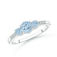 thumbnail image 1 of Cluster Ring! 925 Sterling Silver 1.00 Ctw Aquamarine Gemstone Three Stone Women Ring GIFT FOR HER, 1 of 4
