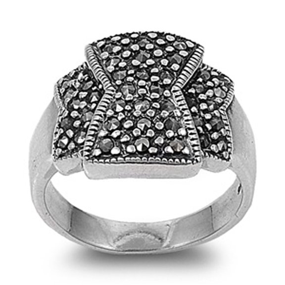 Cluster Rope Pointed Ring 925 Sterling Silver Band Jewelry Female Male Unisex Size 8