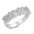 thumbnail image 1 of Cluster Row Bar Clear CZ Wedding Ring .925 Sterling Silver Band White Jewelry Female Size 10, 1 of 4