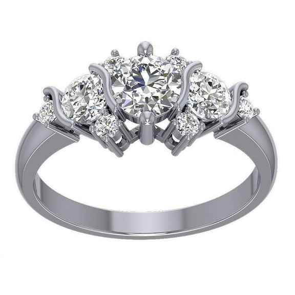 Cluster Solitaire Promise Women's Engagement Ring 1.8 Ct Diamond 14K White Gold Over