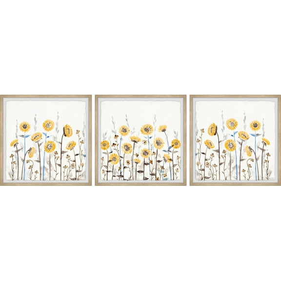 Cluster Triptych 32 in x 32 in Framed Painting Art Prints, by Marmont Hill