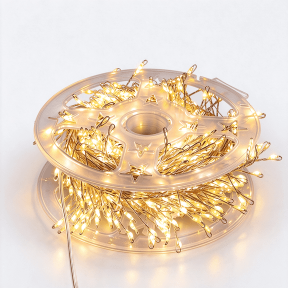 Cluster Twinkle Lights Copper Wire Firecracker String Lights for Christmas Tree Holiday Decor, Plug in Atmosphere Lights with Remote Control