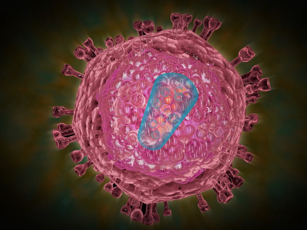 Cluster of HIV virus Canvas Art - Stocktrek Images (17 x 13)