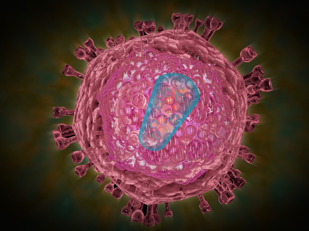 Cluster of HIV virus Canvas Art - Stocktrek Images (33 x 25)