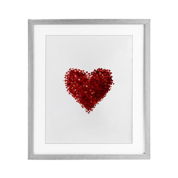 Stupell Industries Cluster of Hearts Shape Gray Framed Print Under Glass, design by Christine Simpson Art