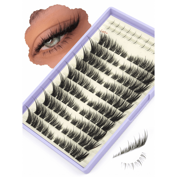 Clusters Eyelash Clusters 10-18mm Eyelash Extensions Fox Eye Eyelash Right Left Individual Lashes Cat Eye Lashes Thin Soft Lash Extension Waterproof Lash Cluster